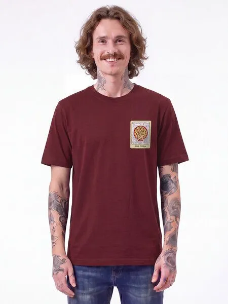 watapparel watapparel T-Shirt Unisex Tarot The Pizza, Burgundy, – Produktbild 2 von 2