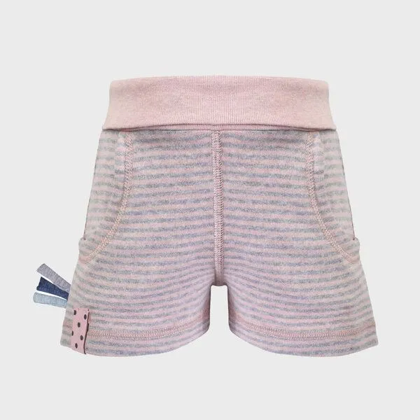 OrganicEra Gestreifte Baby-Shorts 'OrganicEra' aus Bio-Baumwolle, Rose, – Produktbild 2 von 4