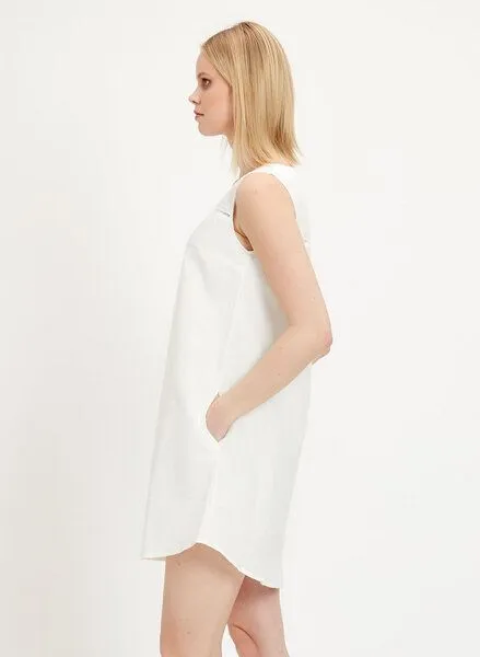 ORGANICATION ORGANICATION Kleid aus Leinen-Mix, Off white, – Produktbild 3 von 4