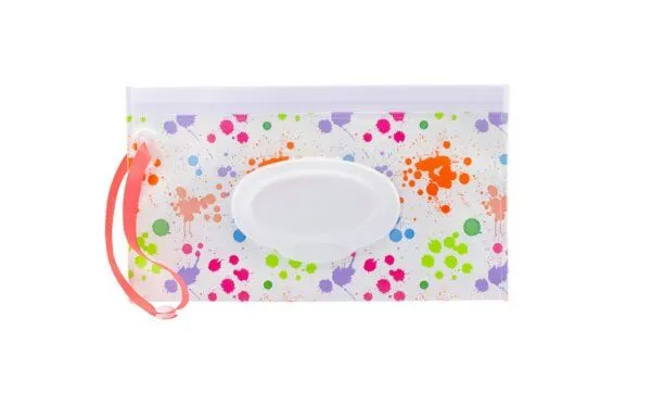 NoWaste Wrapping NoWaste Wrapping Silikonbox für Feuchttücher 22,5 x 14cm, Farbkleckse (bunt), – Produktbild 2 von 2