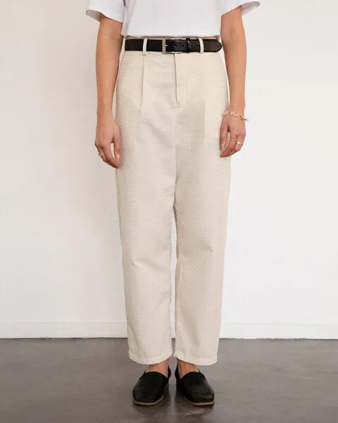 Rotholz Rotholz High Waist Waffel Hose Bio Baumwolle, Creme, – Produktbild 1 von 4