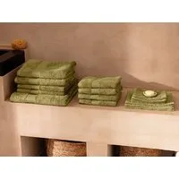 Yumeko Gästehandtücher Terry 30x50 - 4 Stk. "Yumeko" aus Bio-Baumwolle, Olive green, – Produktbild 1 von 1