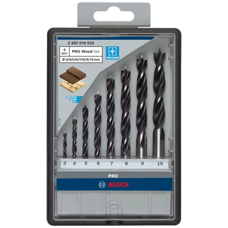 Bosch Professional Bosch Professional Bosch Holzspiralbohrer-Set, Robust Line, 3–10 mm, 8-tlg. – Produktbild 1 von 1