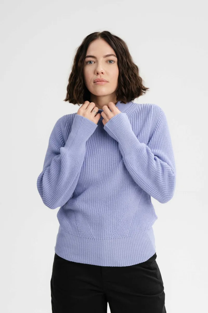 MELA MELA Damen vegan Strickpullover Riya Himmelblau, Hellblau, – Produktbild 2 von 2