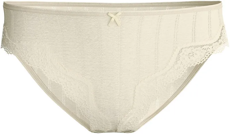 CALIDA CALIDA Slip Etude Toujours Nadelstreifen-Optik, florale Spitze, Regular-Cut, Jacquard, elastisch, Beige, – Produktbild 3 von 5