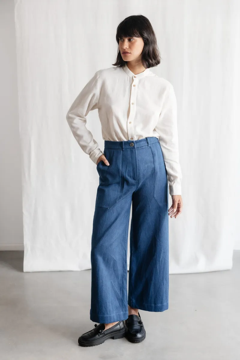Jyoti - Fair Works Jyoti - Fair Works Damen vegan Hose Damini Denim Blau, Dunkelblau, – Produktbild 1 von 2