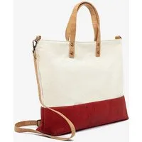 Kork Deko Kork-Deko Umhängetasche aus Korkstoff - rot-weiß - Handtasche aus Kork – Produktbild 1 von 1