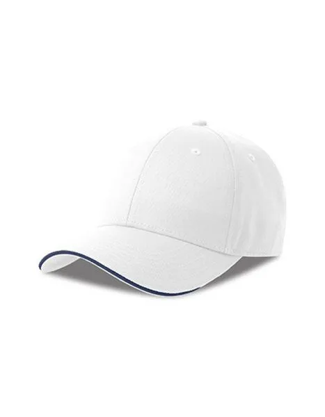 Atlantis Headwear Atlantis Headwear Damen / Herren Sport Cap Baumwolle Metallverschluss, Weiss/navy, – Produktbild 1 von 3