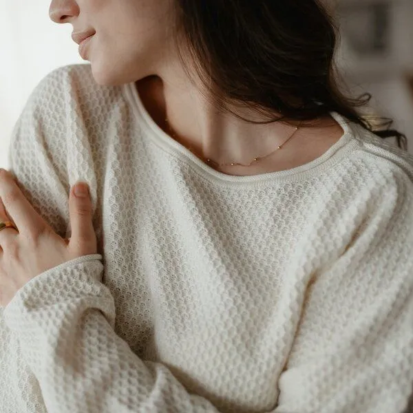 NORDLICHT NORDLICHT Pullover mit Struktur Viola, Natur, – Produktbild 3 von 4
