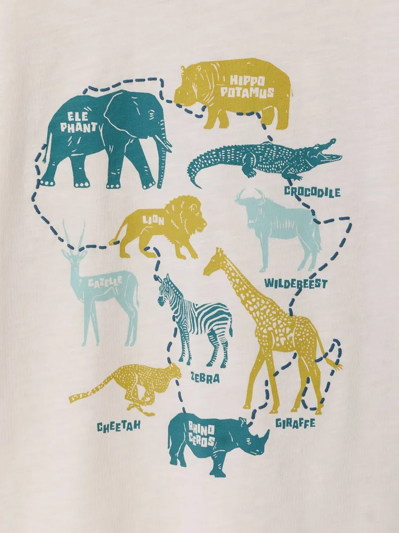 Vertbaudet Jungen T-Shirt mit Tiermotiv, Wollweiß, – Produktbild 3 von 3
