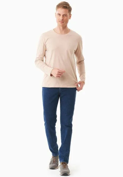 ORGANICATION ORGANICATION Langarmshirt aus Bio-Baumwolle, Natur(beige), – Produktbild 2 von 4