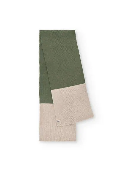 TIRALAHILACHA TIRALAHILACHA Tayo chunky wool scarf in two-tone, Grün, – Produktbild 4 von 4