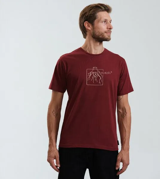 Gary Mash GARY MASH Shirt Quadratwurzel groß aus Biobaumwolle, Burgund, – Produktbild 3 von 4