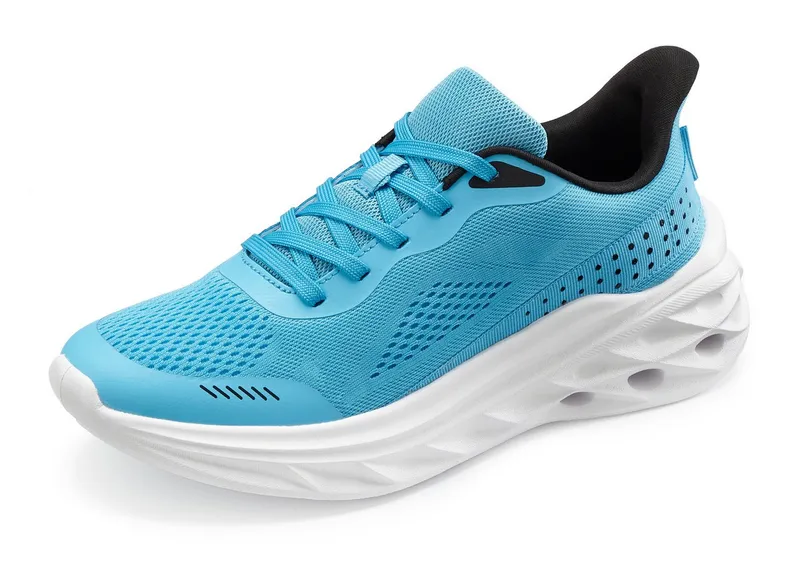John Devin John Devin Schnürschuh, Freizeitschuhe, Schnürhalbschuhe, Halbschuh, Turnschuh Sneaker NEU im sportiven Look aus luftigem Mesh-Material VEGAN, Blau, – Produktbild 1 von 5
