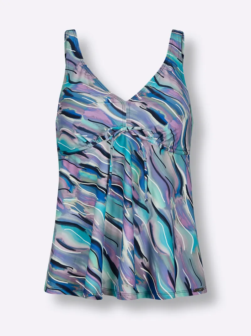 feel good Tankini-Top, Türkis-lila-bedruckt, – Produktbild 1 von 2