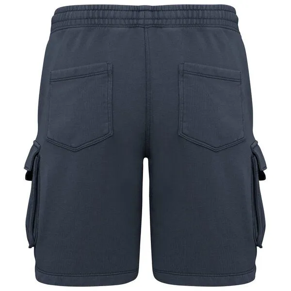 Greenspired Greenspired Umweltfreundliche ausgewaschene French Terry Cargo-Shorts 300g/m² XS-3XL, Verwaschenes navy, – Produktbild 2 von 3