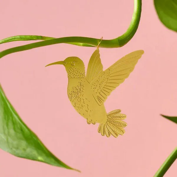 another studio another studio Plant Animal - Design Pflanzendekoration - Figuren aus Messing, Kolibri, – Produktbild 1 von 4