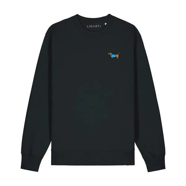 LIGARTI Bestickter Pullover – Steffen der Dackel – LIGARTI Tiermanufaktur, Schwarz, – Produktbild 1 von 3