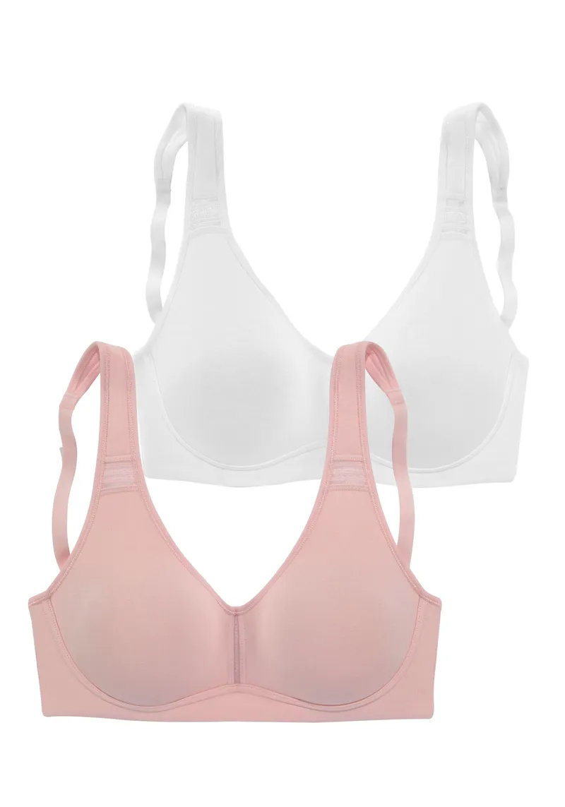 petite fleur by Lascana T-Shirt-BH, Rosé + weiß, – Produktbild 1 von 3
