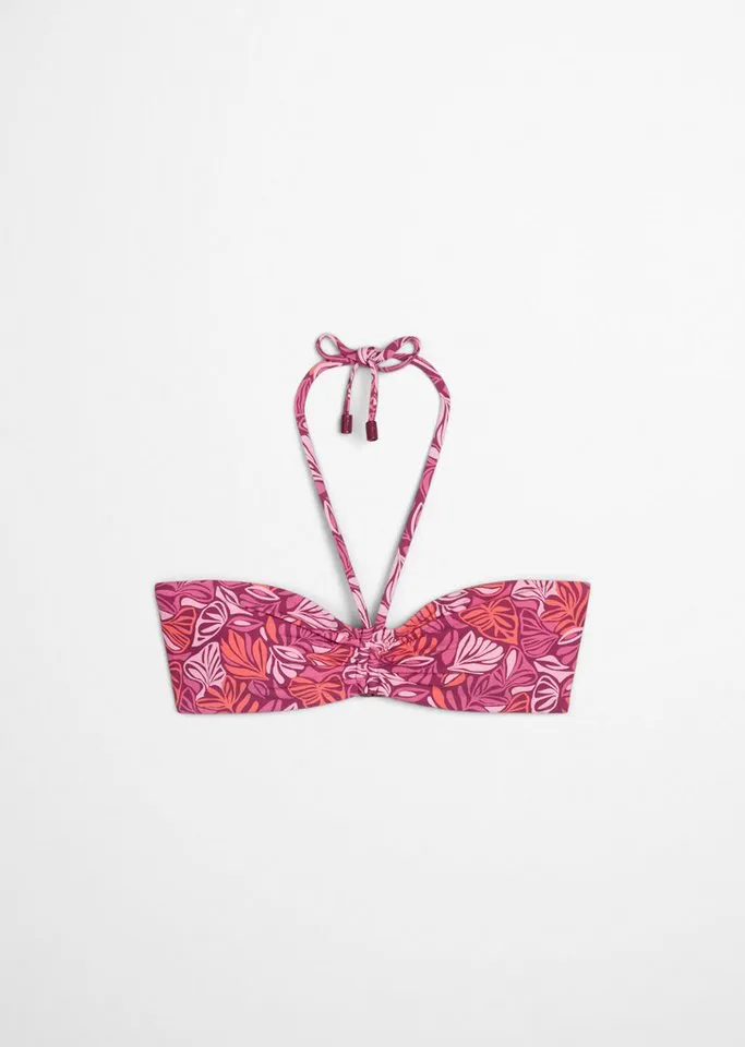 Marc O'Polo Marc O'Polo Bandeau-Bikini-Top Abstract Leaf AOP, Rot, – Produktbild 2 von 4