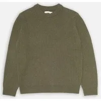 Nudie Jeans Nudie Jeans Strickpullover - August Rib Wool - aus biologischer Wolle, Grün (olive), – Produktbild 1 von 1