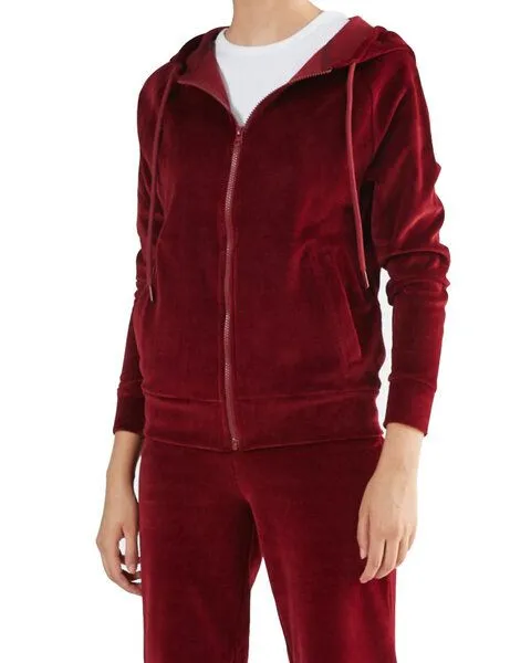 Leela Cotton Leela Cotton Damen Nicky Kapuzenjacke Bio-Baumwolle Jacke Hoodie1271, Bordeaux, – Produktbild 1 von 7