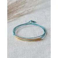 pikfine pikfine Tube Armband “Tingval” // vergoldet, Aquamarin, – Produktbild 1 von 1
