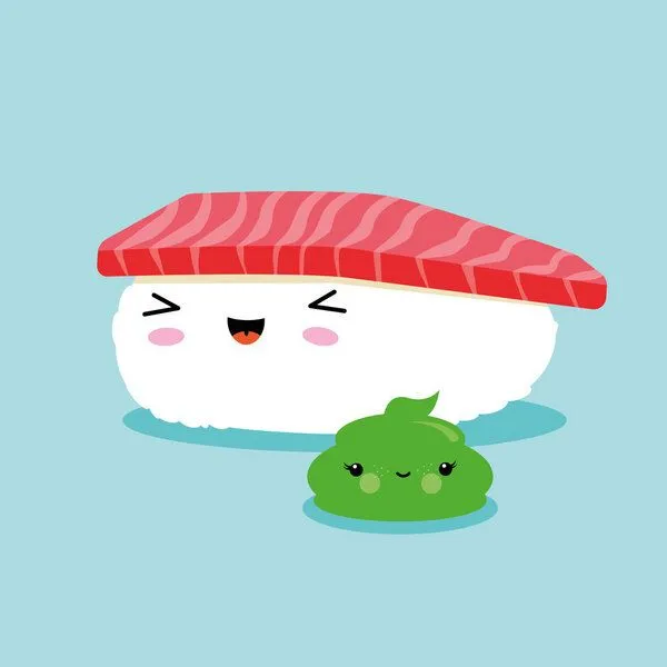 Photocircle Photocircle Poster / Leinwandbild - Beste Freunde Kawaii Sushi Nigiri – Produktbild 1 von 4
