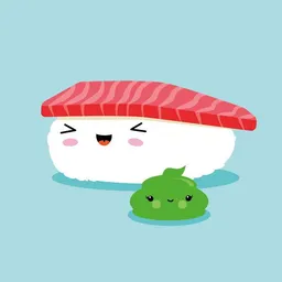 Photocircle Photocircle Poster / Leinwandbild - Beste Freunde Kawaii Sushi Nigiri – Produktbild 1 von 1