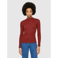 KnowledgeCotton Apparel KnowledgeCotton Apparel Langarmshirt - Rib high neck long sleeved - aus Bio-Baumwolle, Starwhite, – Produktbild 2 von 2