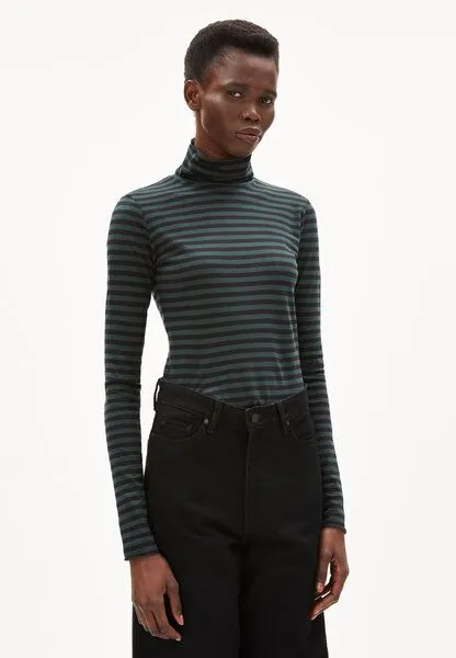 ARMEDANGELS ARMEDANGELS MALENAA STRIPES - Damen Longsleeve aus Bio-Baumwolle, Dark scarab-black, – Produktbild 1 von 3