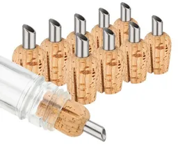 Kork-Deko Kork-Deko 10er Set: Ausgießer aus Naturkork | Flaschenausgießer mit Korken für Essig und Öle, mit Edelstahlröhrchen & Belüftungsschlitz – Produktbild 1 von 1