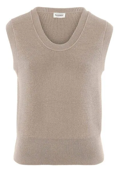hessnatur hessnatur Strick Top Regular aus reiner Bio-Baumwolle, Taupe, – Produktbild 3 von 4