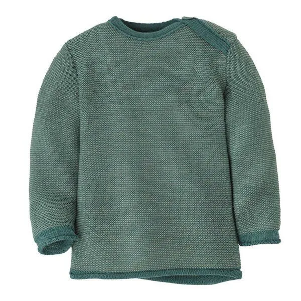 Disana Disana Baby Melange-Pullover mit Knopfverschluss kbT Merino, Rose, – Produktbild 1 von 7