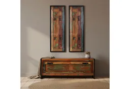 SIT Garderobenpaneel Ubud aus Altholz mit 4 Doppelhaken im Vintage-Look, Gefertigt aus Holz alter Fischerboote – jedes Paneel ein Unikat – Produktbild 1 von 1
