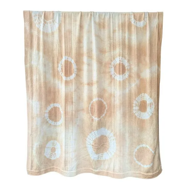 Wooliie Wooliie Handgefertigte Decke aus 100 % Merinowolle – pflanzlich gefärbt, Gold shibori (gelb), – Produktbild 1 von 3