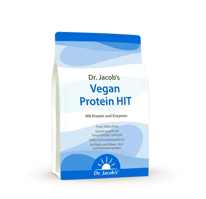Vegan Protein HIT Proteinpulver mit Erbse + Kreatin + Enzyme – Produktbild 1 von 1