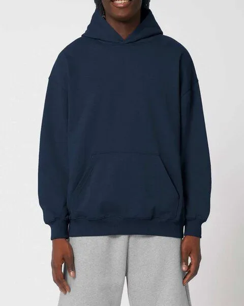 YTWOO YTWOO Oversized Unisex Hoodie mit Kängurutasche, Dry, nachhaltig, Bio-Baumwolle, Navy, – Produktbild 3 von 4