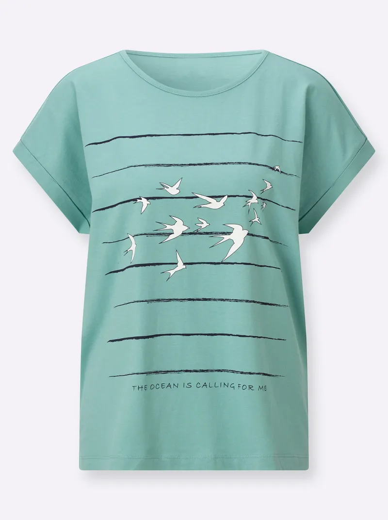 Witt Print-Shirt salbei-marine-bedruckt, Salbei-marine-bedruckt, – Produktbild 1 von 2