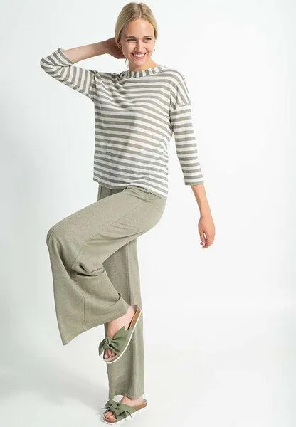 Alma & Lovis Alma & Lovis Marlenehose aus Hanf | Hemp Marlene, Khaki, – Produktbild 2 von 4