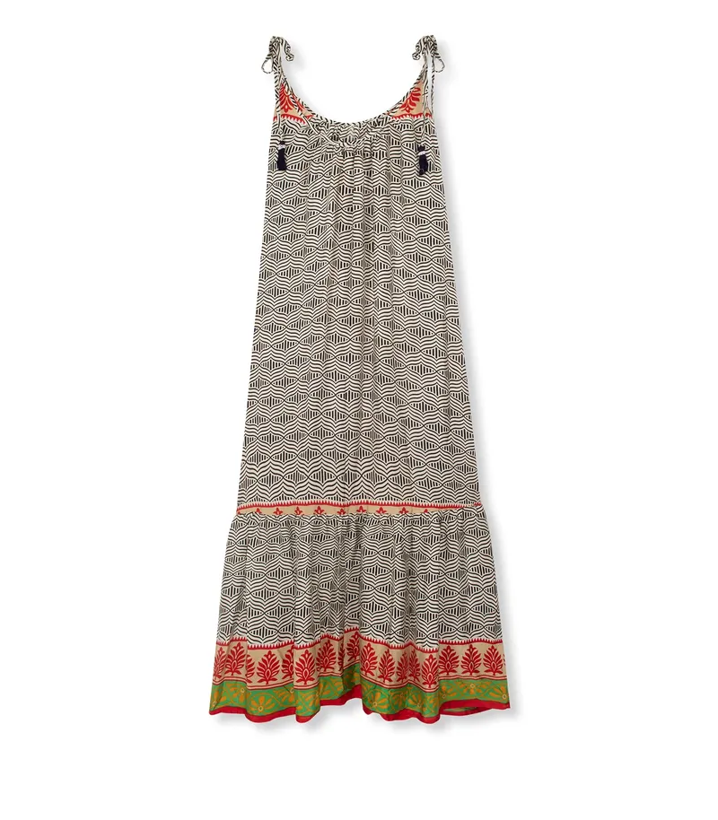 el.résidu el.résidu Damen vegan Kleid Myra Schwarz, Weiß, – Produktbild 1 von 2
