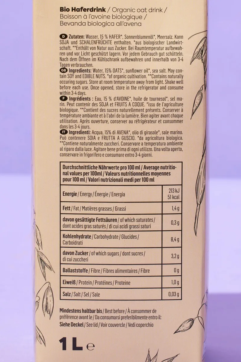 KoRo Bio Haferdrink 15 % Hafer 8 x 1 L – Produktbild 4 von 5