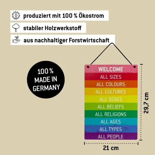 WERKHAUS WERKHAUS Deko - Schild WELCOME A4 – Produktbild 1 von 4