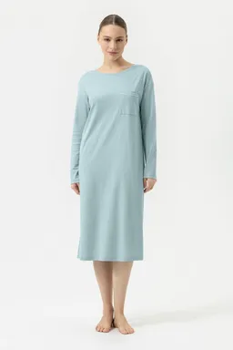 mey mey Nachthemd Mey Damen Nachthemd langarm Serie Classy Nights (1-tlg) Klassischer Stil, 100% Bio-Baumwolle, Interlock Jersey – Produktbild 1 von 1