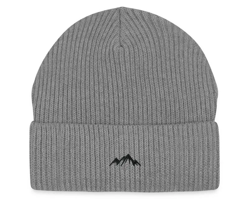 Spreadshirt Beanie Stickerei Berge Fisherman Beanie Bio Mütze (1-St), Grau, – Produktbild 1 von 5