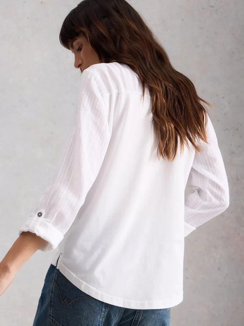 White Stuff Bluse Annie aus Material-Mix - 50, Reines weiß, – Produktbild 4 von 4