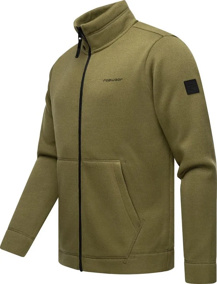 ragwear ragwear Sweatjacke Fabbian Collar Herren Basic Feinstrick-Jacke, Grün, – Produktbild 3 von 4