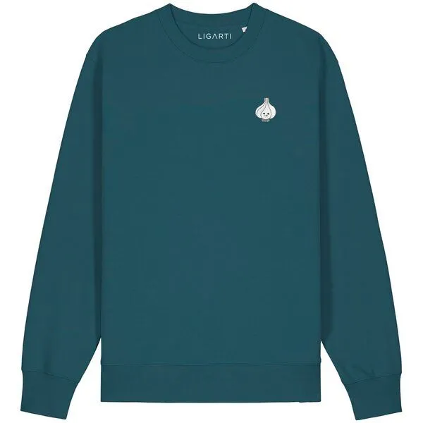 LIGARTI Bestickter Pullover – Knoblauch – LIGARTI Tiermanufaktur, Petrol, – Produktbild 1 von 2
