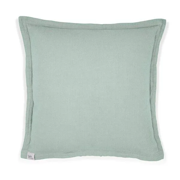 Hutch&Putch Hutch&Putch Musselin Sofakissenbezug - Kissenbezug - Zierkissen - aus 100% Bio-Baumwolle - Handmade in Germany, Aquamarine, – Produktbild 1 von 4