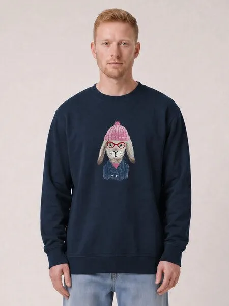 watapparel watapparel Sweatshirt Unisex Hase, French navy, – Produktbild 2 von 2